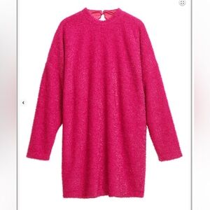H&M Holiday Open Back Knit Dress Pink Large